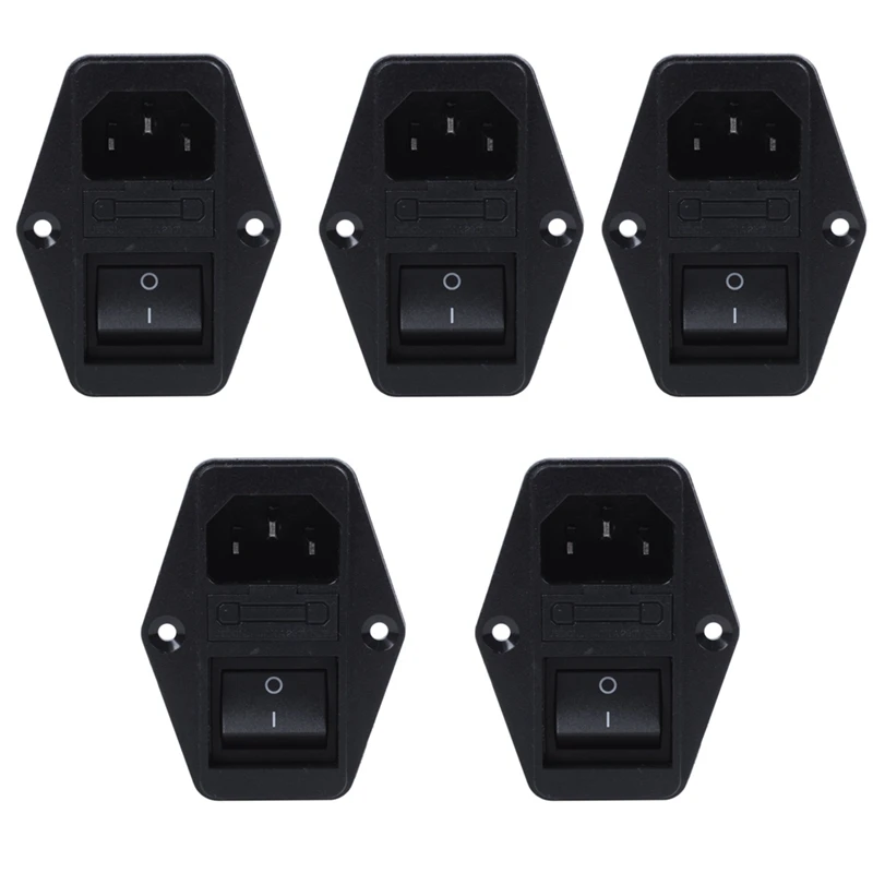 

5X Solder Lug Terminals IEC 320 C14 EMI Filter + Boat Switch + Fuse Holder