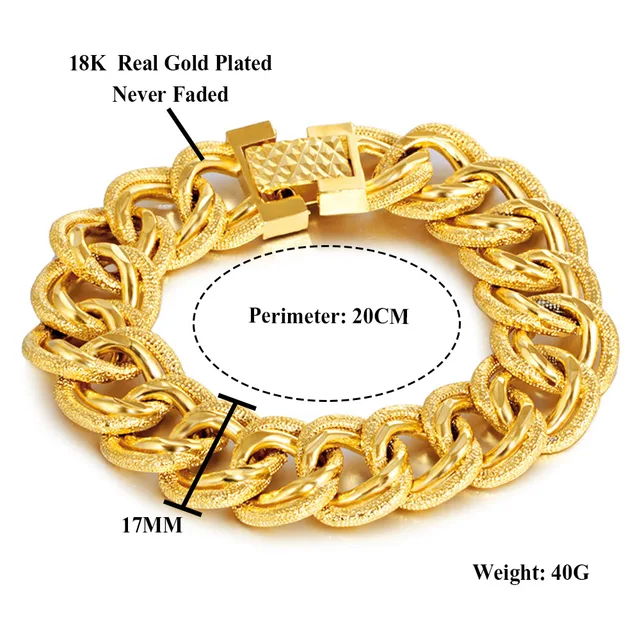 Властный мужской браслет 17 мм двойное кольцо золотой роскошныйтемпераментный браслет модные свадебные ювелирные изделия высокого качестваникогда не выцветает