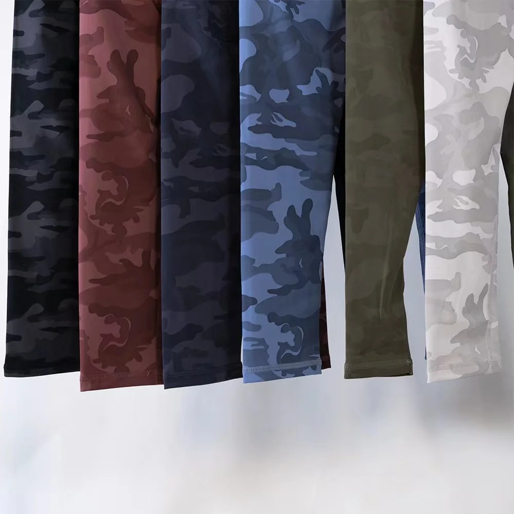 With Logo Camouflage Fashion High Waist Leggings Gym Mountaineering Outdoor Fitness 9 Points Pants Training Running Yoga Clothes
