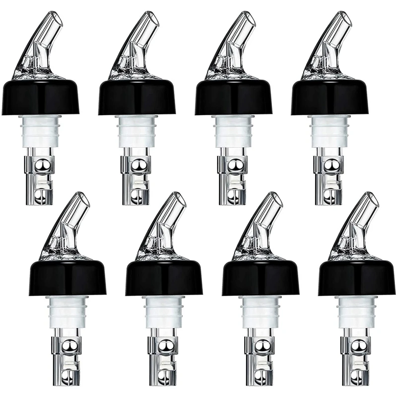 

8 Pieces Automatic Measured Bottle Pourer, Spout Bottle Pourer With Tail And Collar, Liquor Bottle Pourers 1 Oz/ 30 Ml
