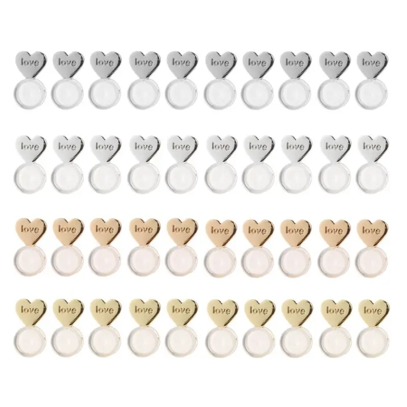 

Heart Love Locking Earring Backs Adjustable Hypoallergenic Earring Nuts