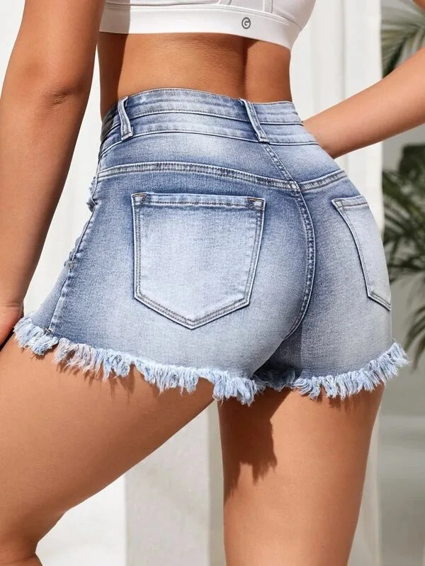 High-waisted Women's Denim Shorts 2023 New Fur-trimmed Leg Shorts Temperament Commuter Waist Jeans