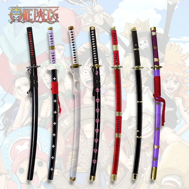 

One Piece Anime Sword Roronoa Zoro Shusui Sandai Kitetsu Trafalgar Law Cosplay Props Wooden Toy Weapon Japanese Katana Boy Gift
