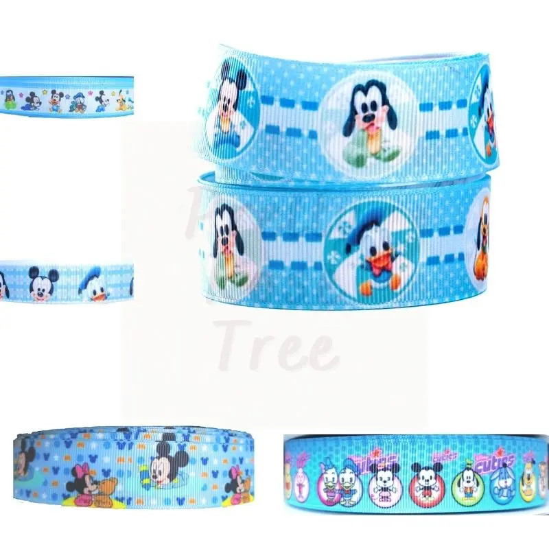 

25 мм, 10 ярдов, корсажная лента «Микки Маус» из мультфильма «Дональд Айи», декоративные банты из полиэстера, поделки для шитья, подарочная упа...