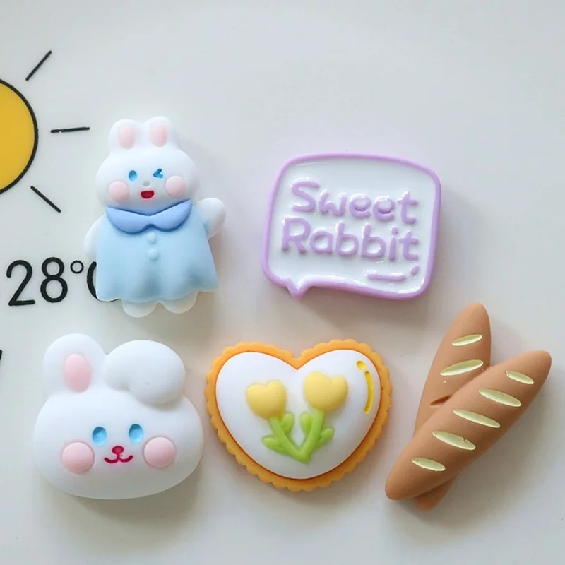 

10Pcs Kawaii Carton Rabbit Sweet Heart Flat back Resin Cabochon Scrapbooking Hair Bows Center DIY Decorationn Crafts Accessories