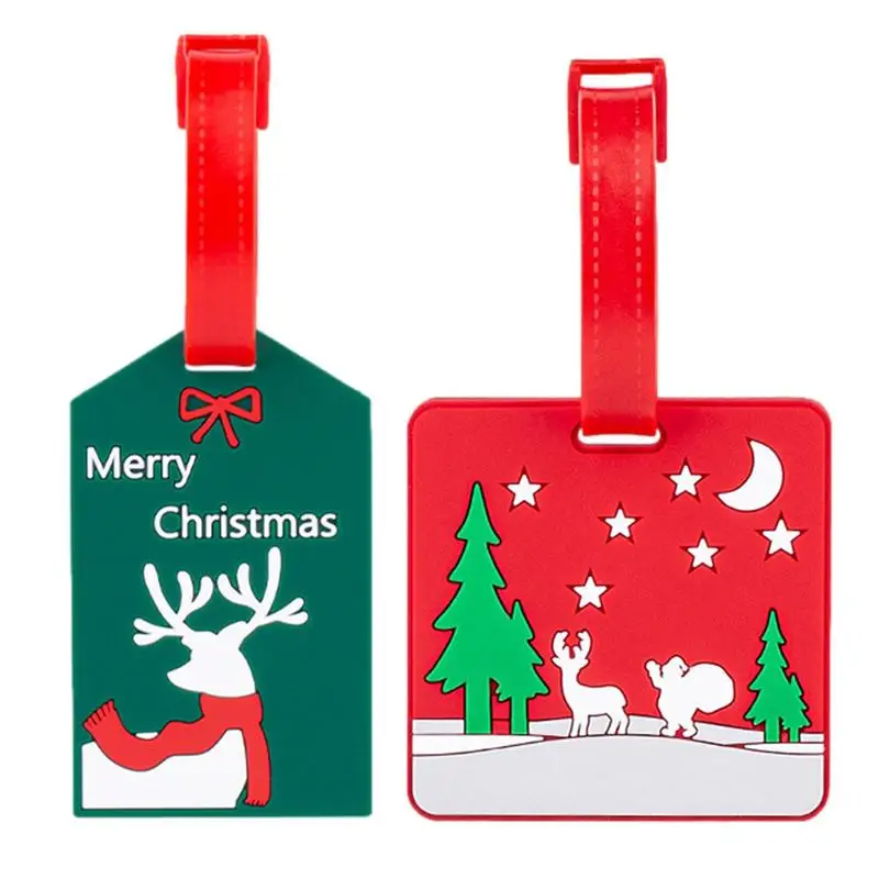 

Elk Luggage Tag Christmas Decor Gifts Airplane Suitcase Tag Waterproof Travel Bag Label Christmas Elk Suitcase Tag 2023 Hot Sale