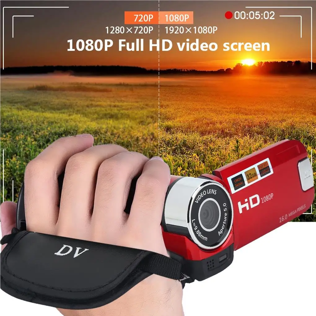 

Full HD 270 Rotation 1080P 16X High Definition Digital Camcorder Video DV Camera US Red