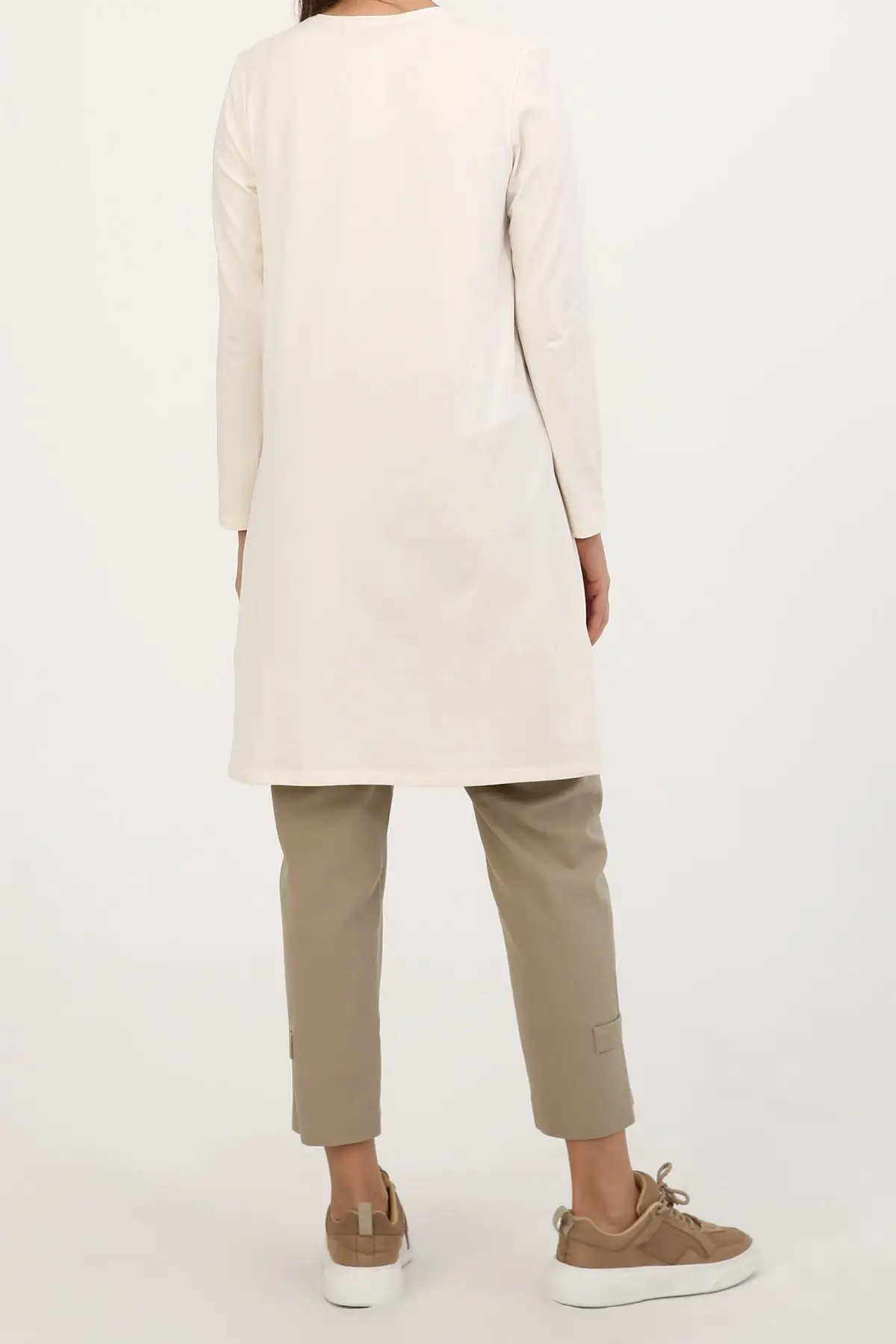 

Women Ivory Tunic Jersey Sweatshirts Hijab Muslim Tunic 2021 Fashion