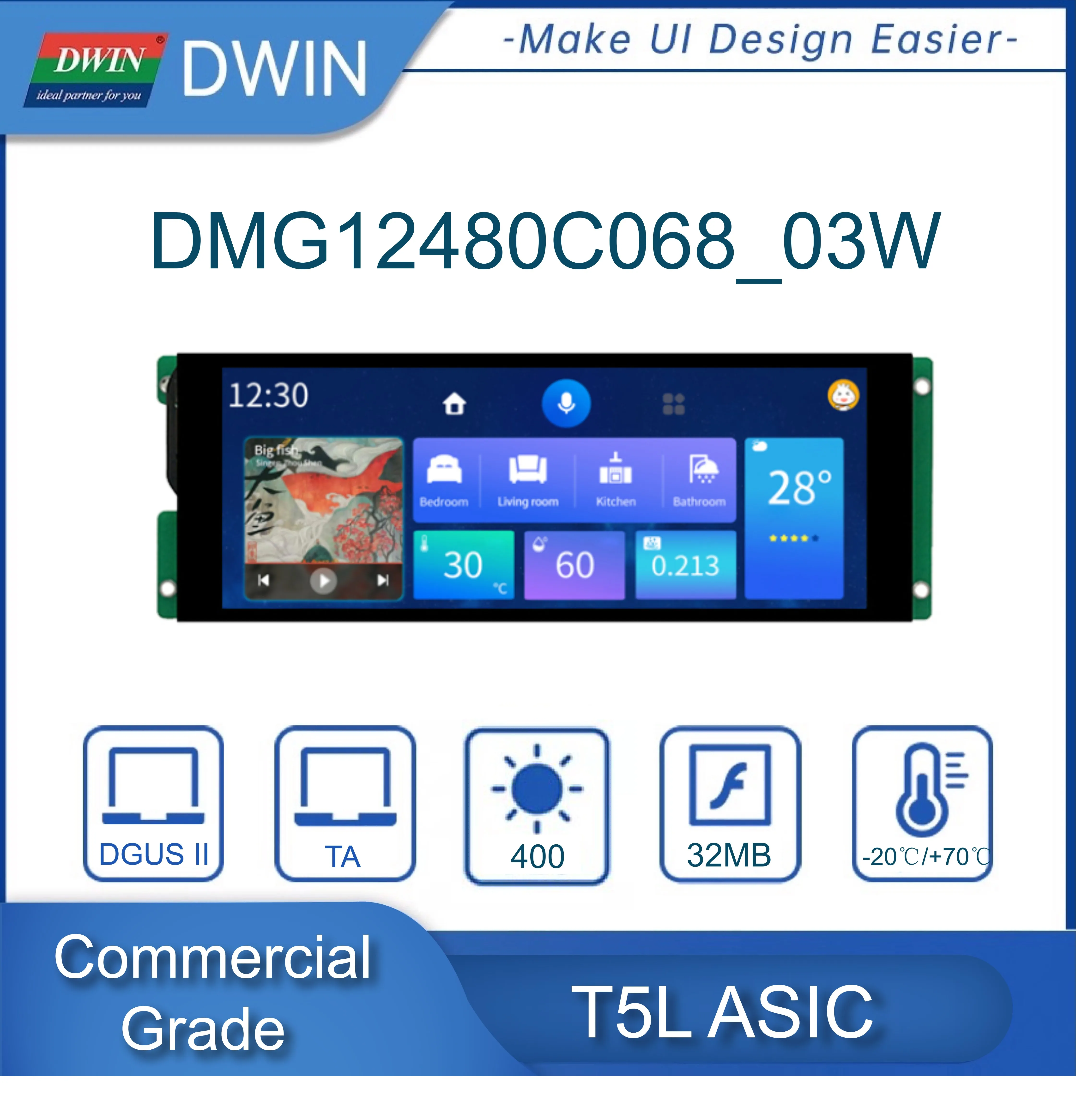 DWIN 6 8 дюймовый IPS TFT ЖК-модуль UART интеллектуальный дисплей сенсорный экран HMI умный