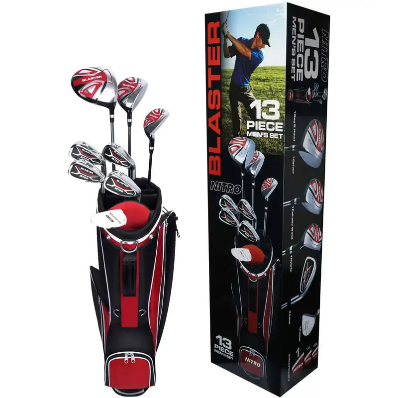 

Blaster 13-Piece Golf Set, Right Handed Golf mat Golf swing trainer Golf tee Golf towel Golf swing training waist band Golf grip