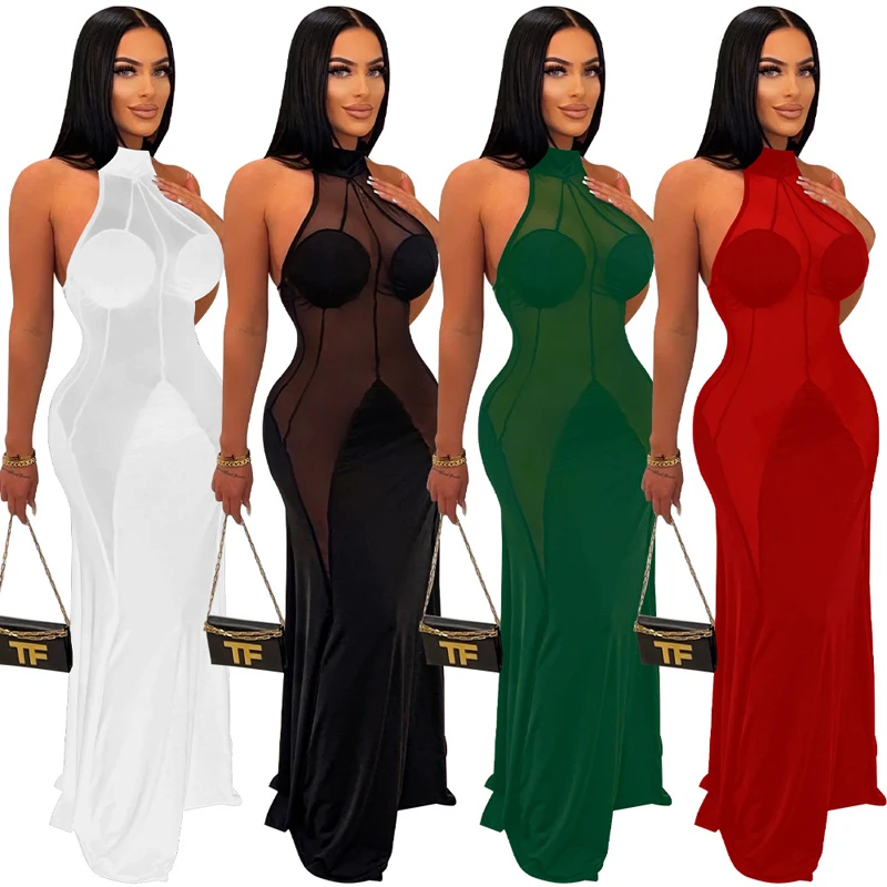 

Beach Outlet Women 2023 Cover Up Summer Dress Sexy New Sleeveless Backless Pure Color Female Solid Spandex Bikini Pareos Covered