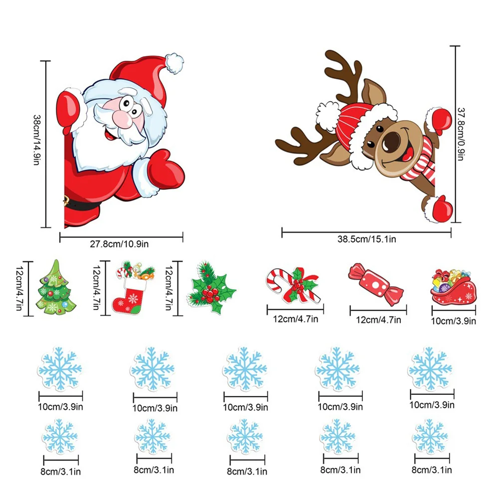 

Мультяшный Санта-Клаус, наклейка на дверь, наклейки на стену детской комнаты, наклейки для дома на новый год