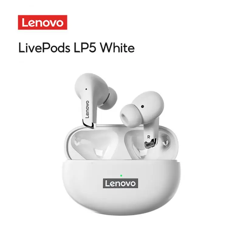 

Беспроводные наушники Lenovo LP5 TWS, Bluetooth-наушники, Спортивная стереогарнитура, водонепроницаемые наушники с сенсорным управлением и микрофоно...