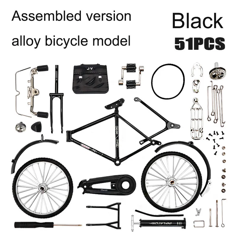 Model Ornament Alloy Metal Mini Bike Sliding Assembled Versi