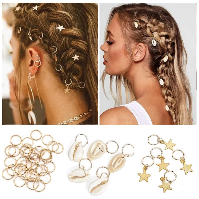 Hair Jewelry Ring Charm Cuffs Circle For Braids Woman