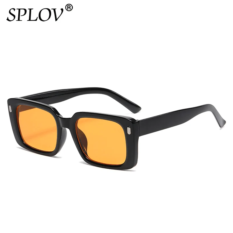 

Vintage Square Sunglasses Women Men Brand Designer Rivet Sun Glasses Female Fashion Orange Retro Oculos De Sol Ins Favor UV400
