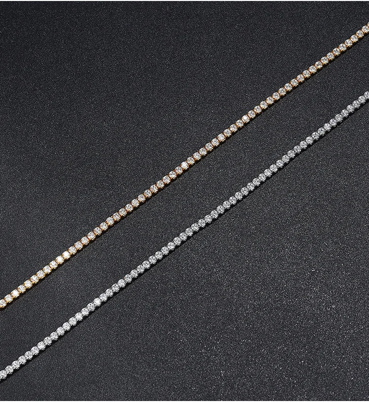 Duho 2 мм Муассанит Алмазное Теннисное Роскошное Ожерелье для Женщин Стерлингового