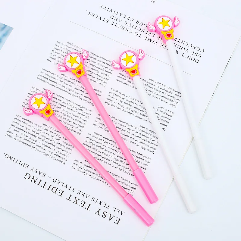 

12/60 Pcs Girl Heart Star Gel Pens Stick Modeling Black Neutral Water Pen Creative Student Signature Stationery Supplies