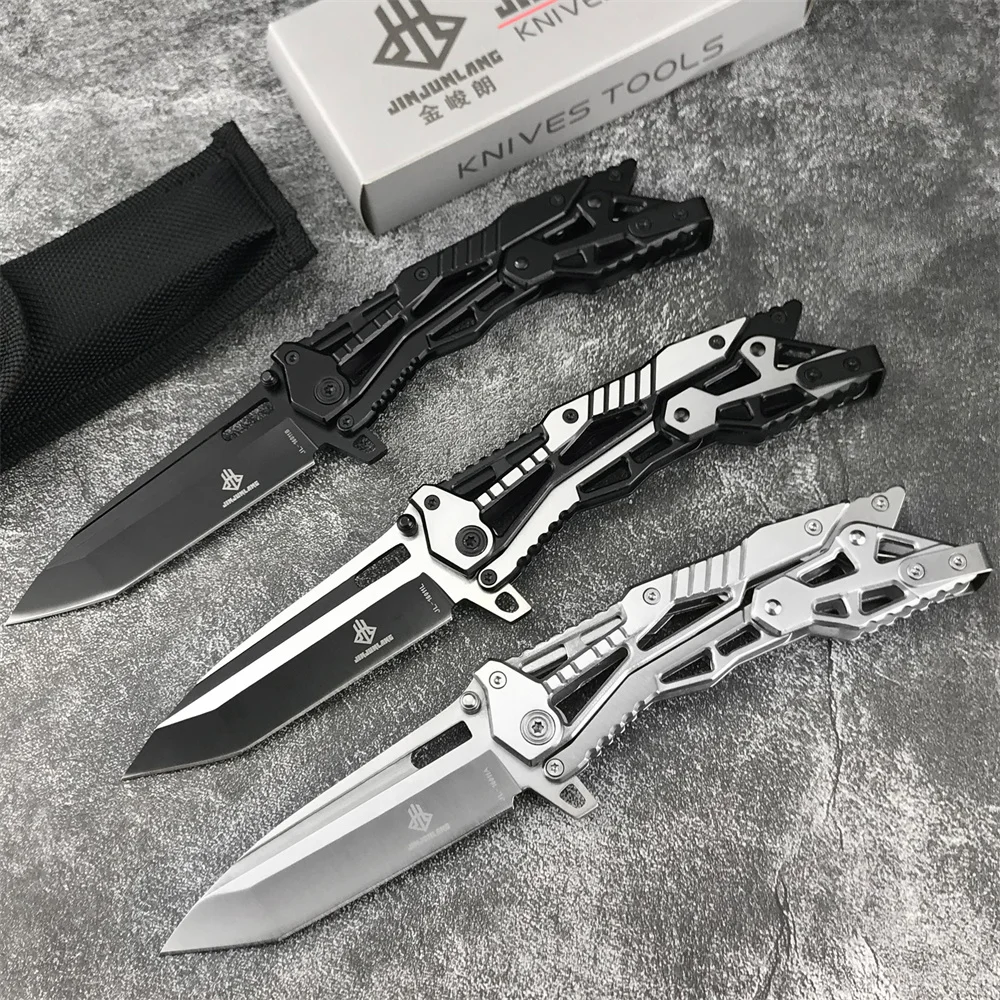 

Mechanical Tactical Folding Knife 5CR13MOV Blade All Steel Handle Pocket Knives Outdoor Survival Hunting EDC Tool with Clip