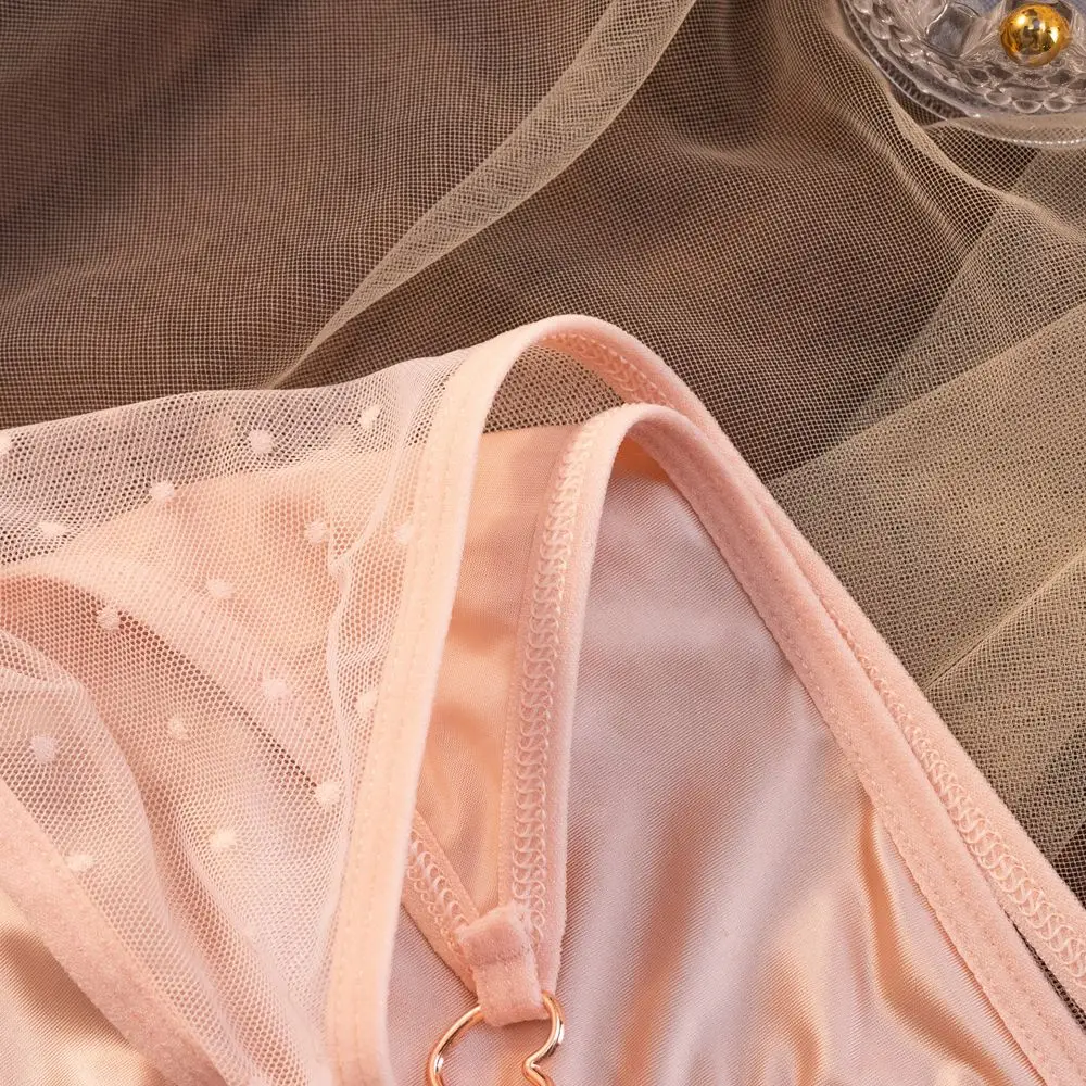 Трусики женские кружевные бесшовные с принтом в горошек х/б