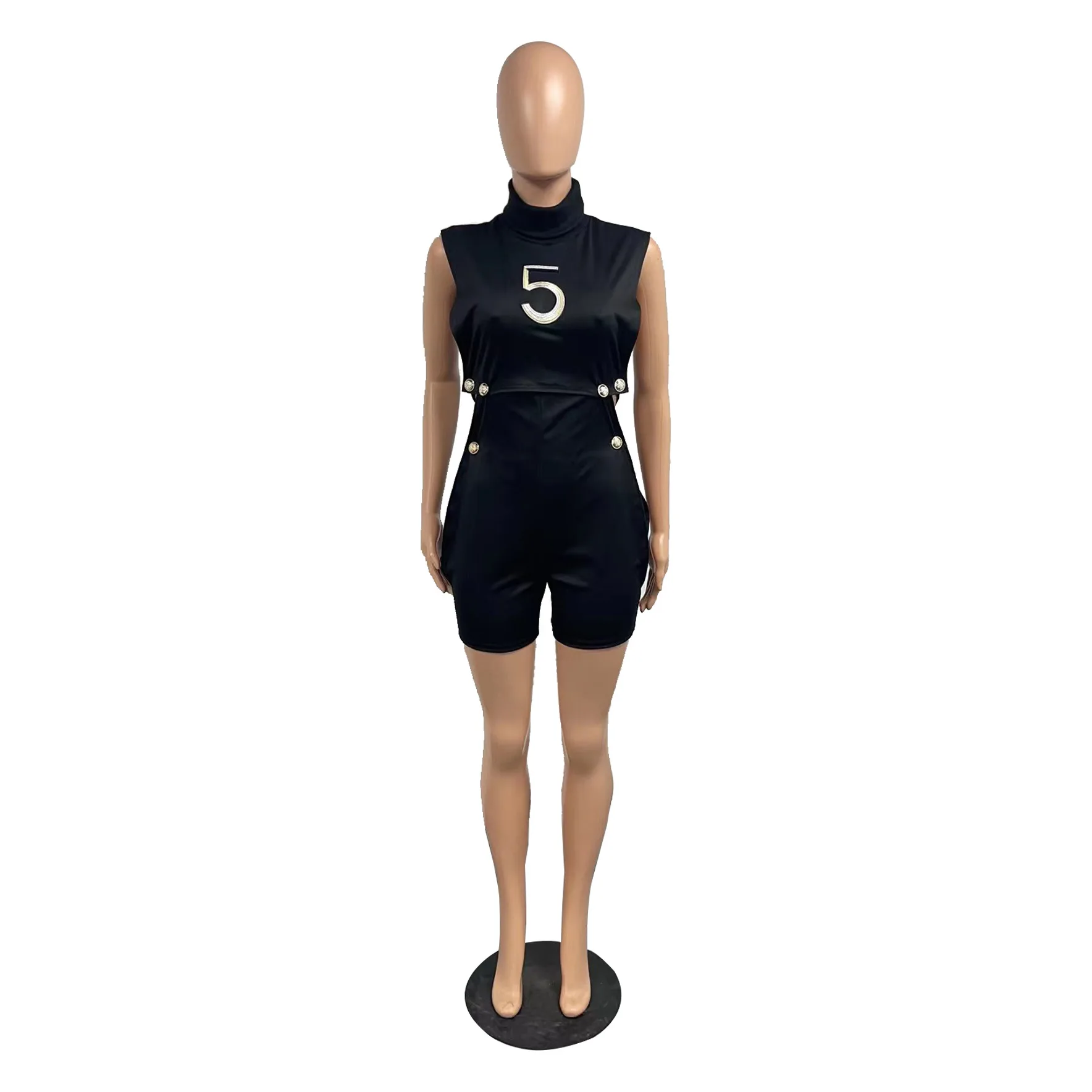 Casaul Women Jumpsuit Print Letter Sleeveless Bodycon Streetwear Sporywear High Streetwear Romper Women Jumpsuit Overalls