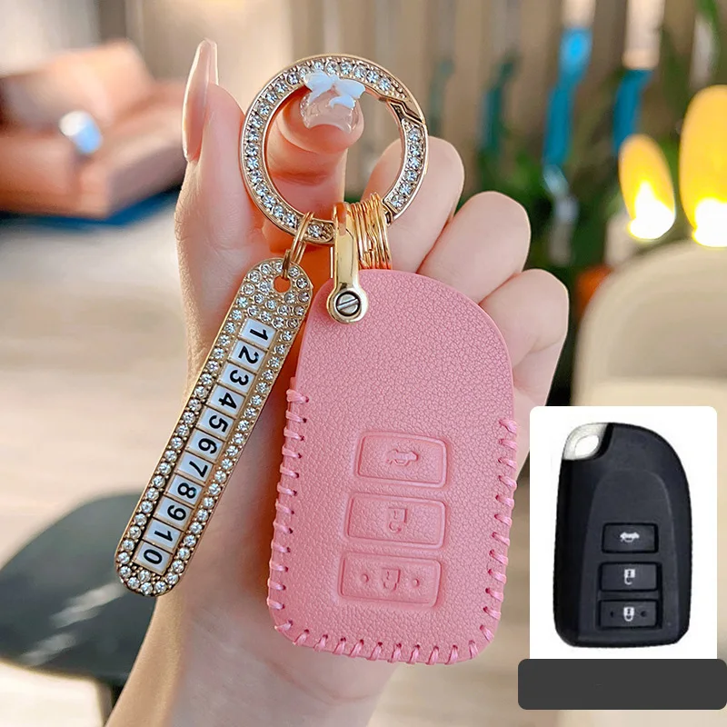 

Lady Use Pink Car Key Case Cover for Toyota Yaris L YarisL Hiace Key Protector Keychain