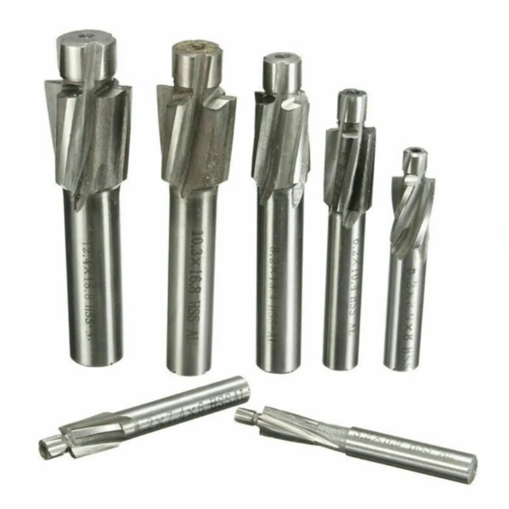 7Pcs HSS-AL Super Hard High Steel Counterbore End Mill M3-M12 Pilot Slotting Tool Milling Cutter Countersink Mills | Инструменты