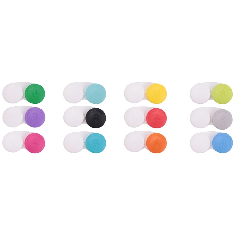 

12PCS Colorful Contact Lens Case, Contact Lens Immersion Kit, Suitable For Outdoor Mini Contact Lens Case Screw Top