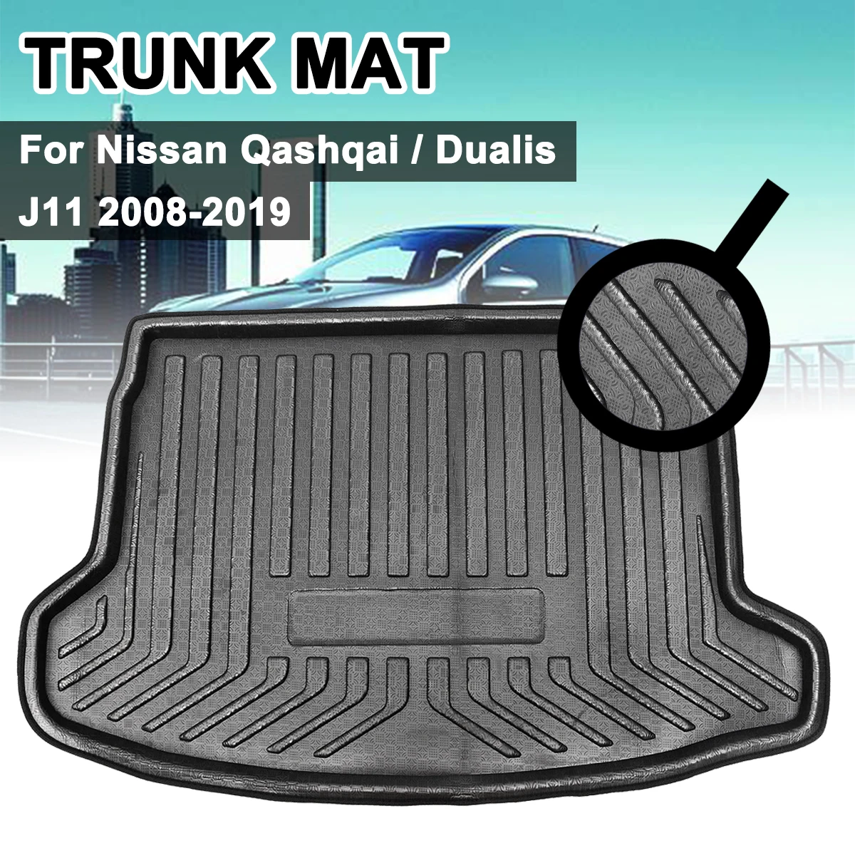 

Rear Cargo Boot Liner Trunk Floor Mat Tray Carpet Mats Mud Kick Car Accessories For Nissan Qashqai Dualis J11 2008-2019