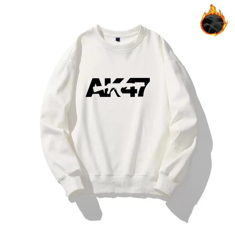 

Толстовка AK 47 мужская с принтом, свободная кофта с капюшоном, свитшот с пэчворком, спортивная одежда, осень/зима