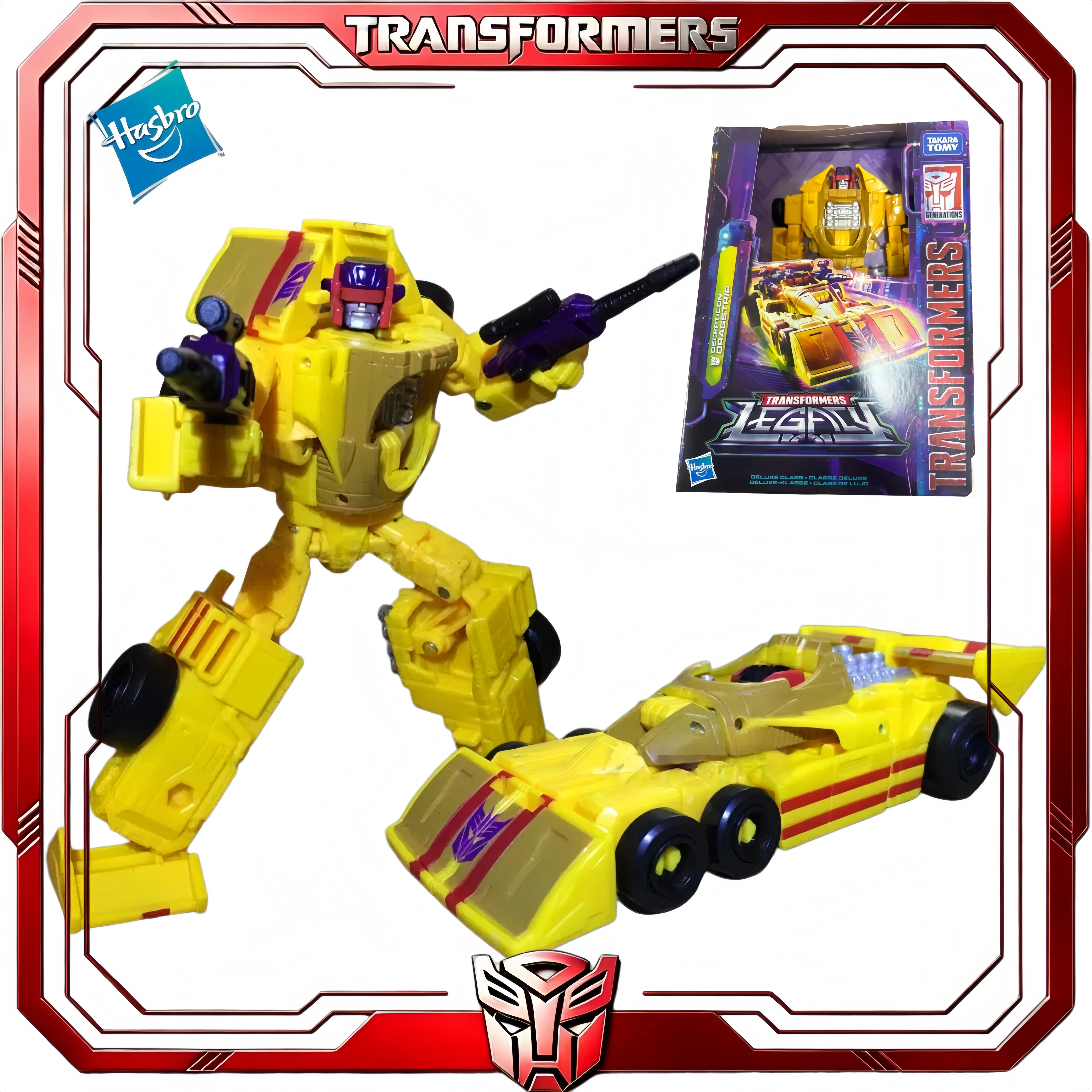 Фото В наличии: Коллекционная фигурка Transformers Legacy Deluxe Dragstrip Hasbro G1 Stunticon Menasor Arm Racecar – подарок для фанатов №1