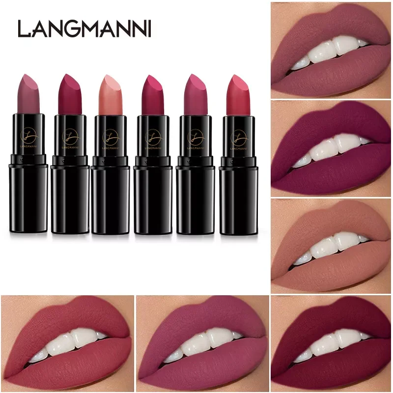 

New Star Lipstick Black Tube Lipstick Monochrome Matte Lasting Lipstick Non-stick Cup Create Sexy Lips TSLM1