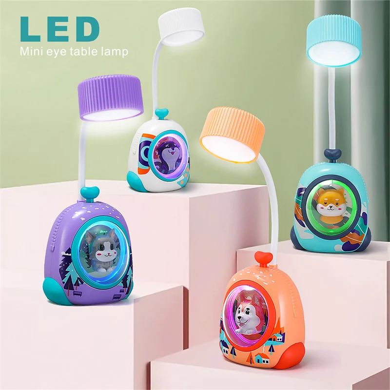 LED Desk Lamp Creative Cartoon Eye Protection Night Light Student Dormitory Sleep Light Mini Table Lamp For Bedroom illumination