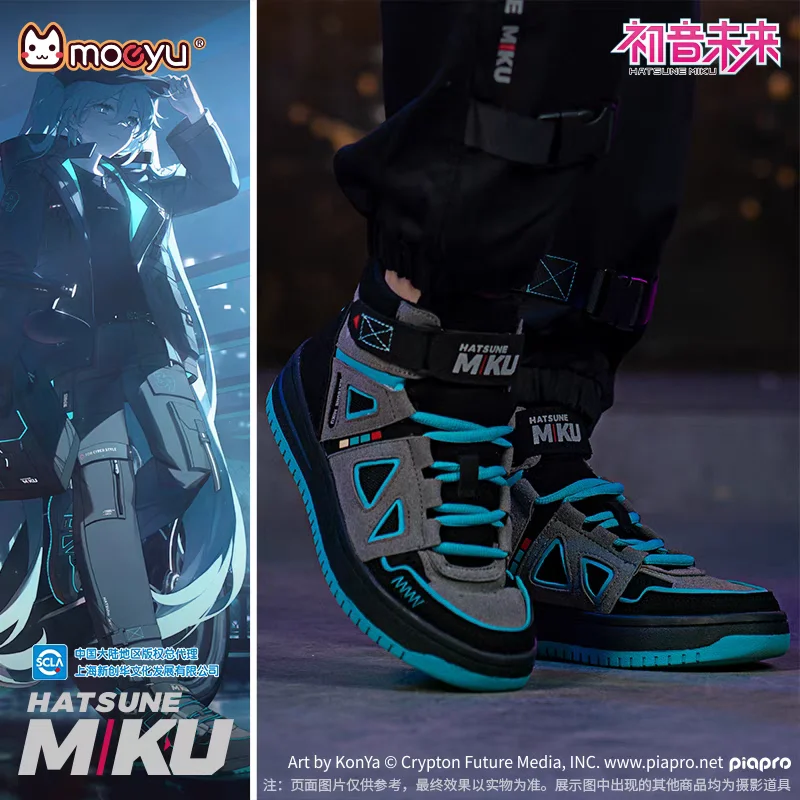 Фото Популярная обувь Hatsune Miku для мужчин Vocaloid, мужские кроссовки для косплея, женские теннисные спортивные кроссовки в стиле аниме, повседневная обувь в подарок №1