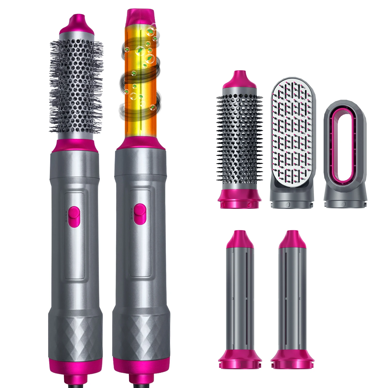 

5 in 1 Set Hair Dryer Hot Comb Wet and Dry Professional Curling Iron Hair Straightener Styling Tool Hair Dryer Household Kit