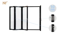 Foshan NF exterior black accordion bi folding doors with double glazing