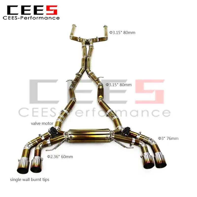 Фото Cees Catback выхлопная система для BMW M5 F90 4.4T 2018-2023 Performance SUS304/титановая выхлопная труба глушитель побег выхлопные трубы №1