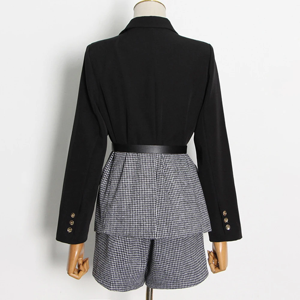 VGH повседневный комплект из двух предметов для женщин с зубчатым воротником и