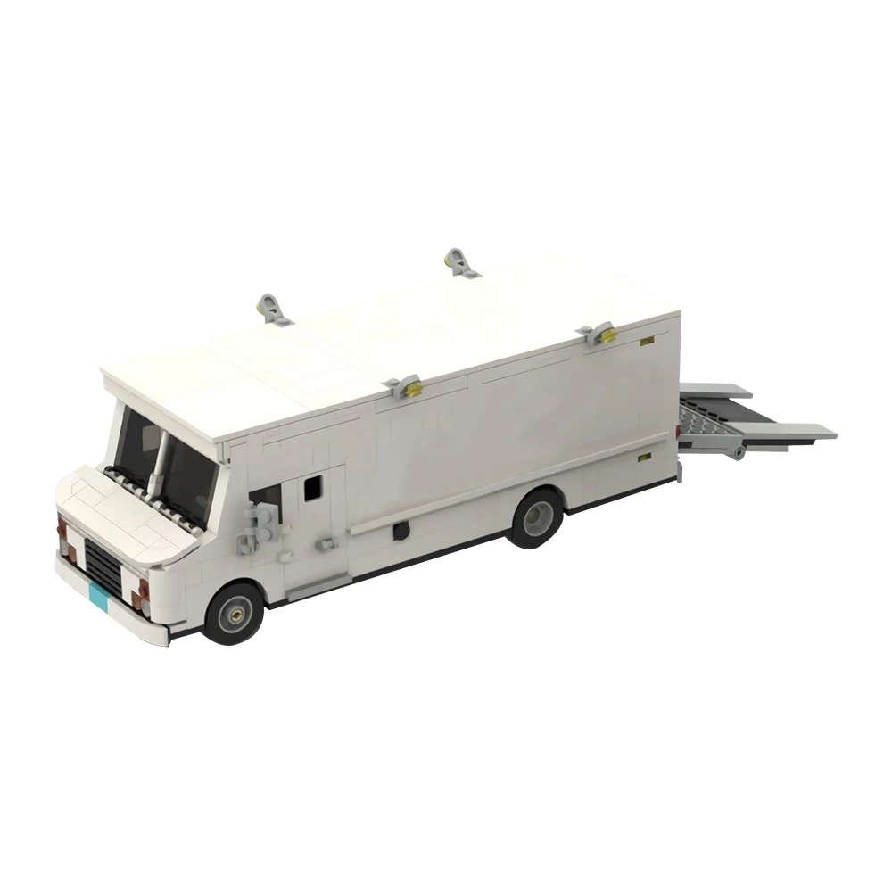 

BZB MOC Time Machine and Doc Brown Van Building Block Set Back To The Future Assembly Brick Car Model Toys for Kids White Van