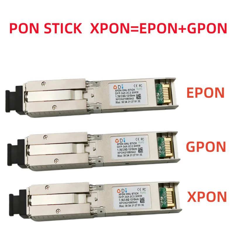 Блок PON, EPON, GPON, XPON, SFP, ONU, с модулем MAC PPPoE IPoE, HGU SC, разъем c DDM, 1490 нм/1330 нм, 1,25 Гбит/с, 802.3ah