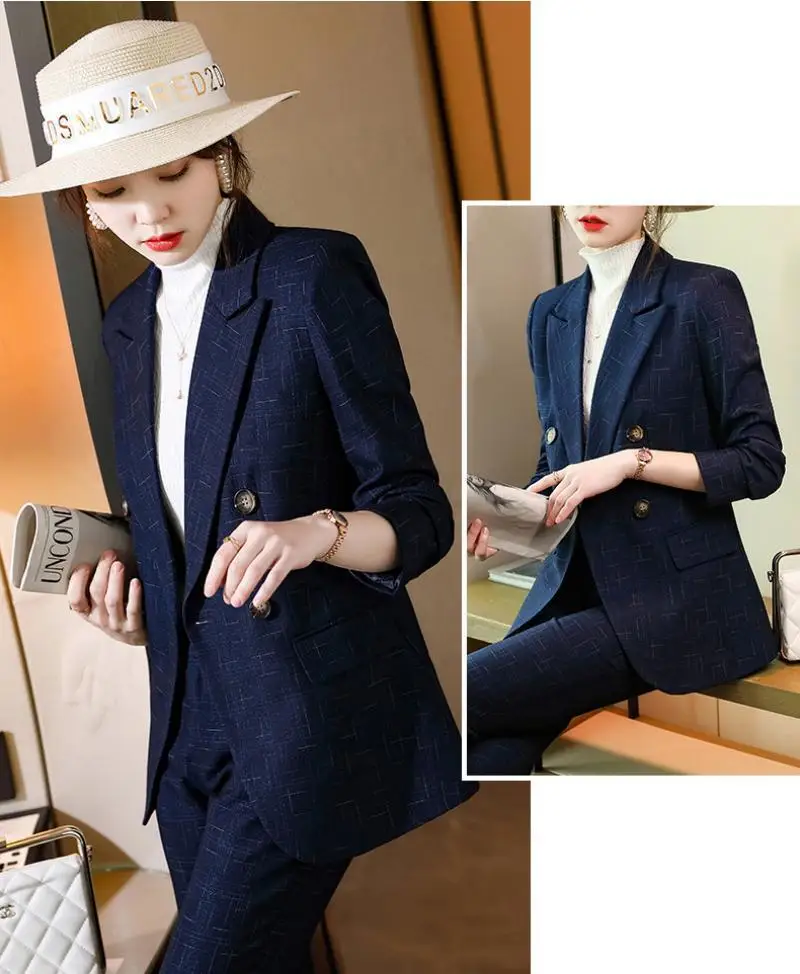 2023 Spring and Autumn Fashion Temperament Slim and Advanced Professional Suit Set Women's New Luxury Design Office Lady