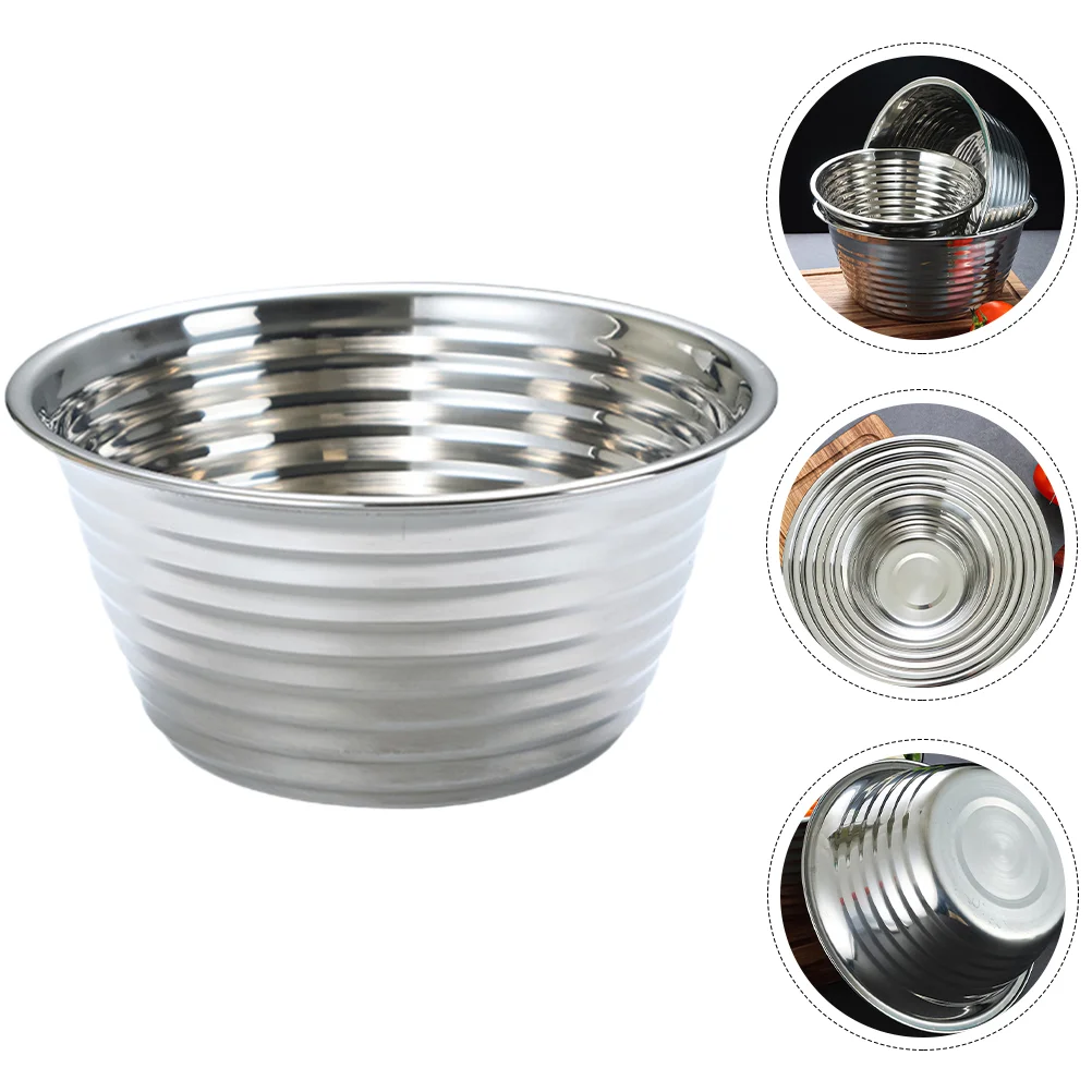 Thread Pattern Deepen Bowl Salad Storage Bowl Kitchen Storage Bowl Fruit Vegetable Bowl