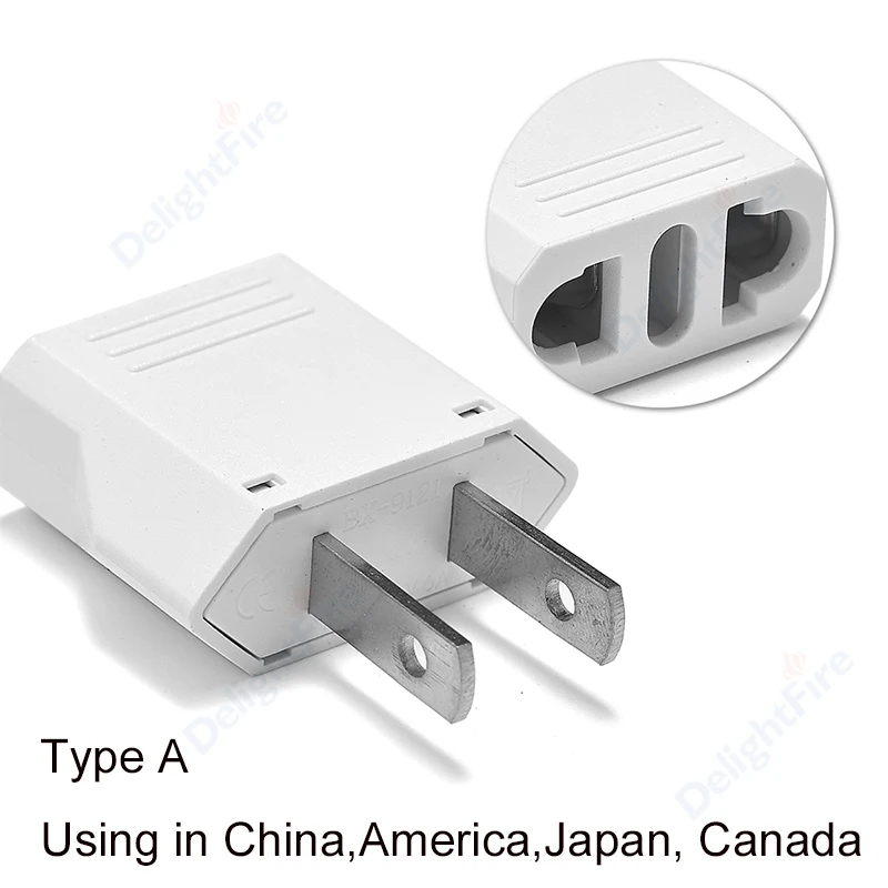 

4,0 мм 2-контактный адаптер из ЕС в США, европейский и американский, Япония, Китай, дорожная розетка, преобразователь переменного тока, электрическая удлинительная розетка