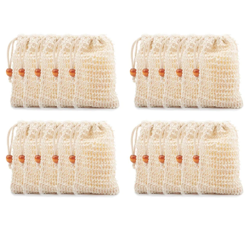 

Soap Bags For Shower 120 Pack Natural Ramie Soap Saver Pouch Homemade Soap Mesh Bag With Drawstring
