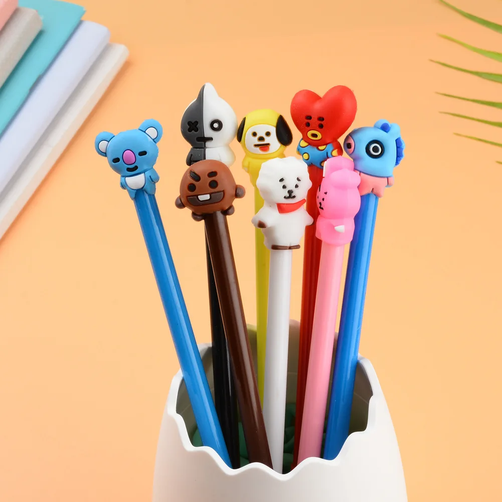 

Новинка, шариковая ручка BT21 Kawaii, мультяшная серия, искусственная Наружная ручка, студенческие канцелярские принадлежности, девушка, Сердце, водная ручка, студенческий подарок