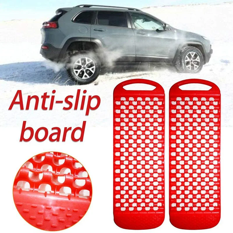 

2Pcs Universal Car Emergency Rescue Anti-Skid Board Recovery Tracks Road Tyre Ladder Sand Mud Snow