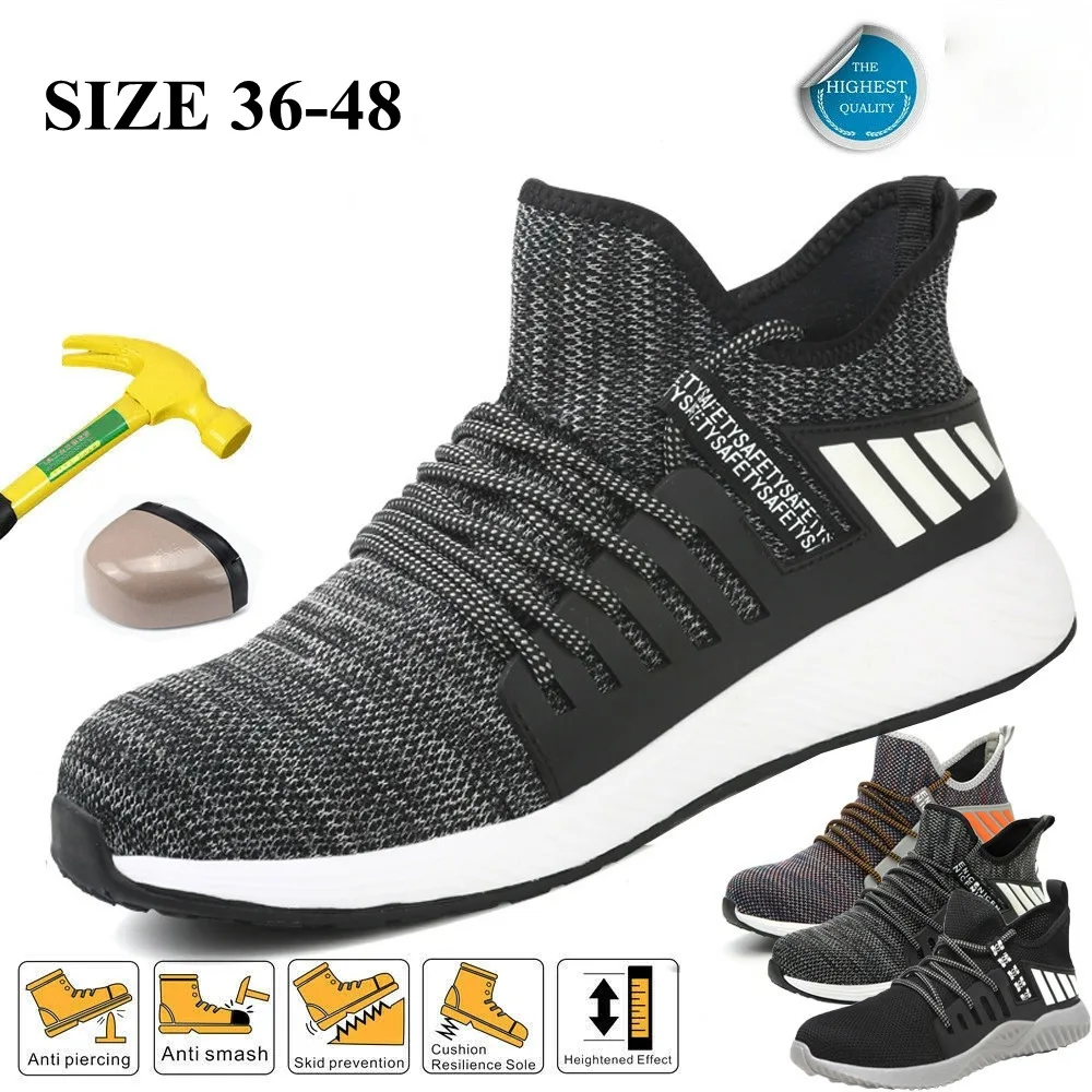 

Summer Labor Insurance Shoes For Men And Women Breathable Anti-smashing Anti-piercing Deodorant Lightweight soft-soled