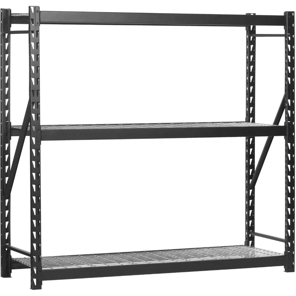 

3-Tier Black 77"W x 24"D x 72"H Steel Welded Storage Rack