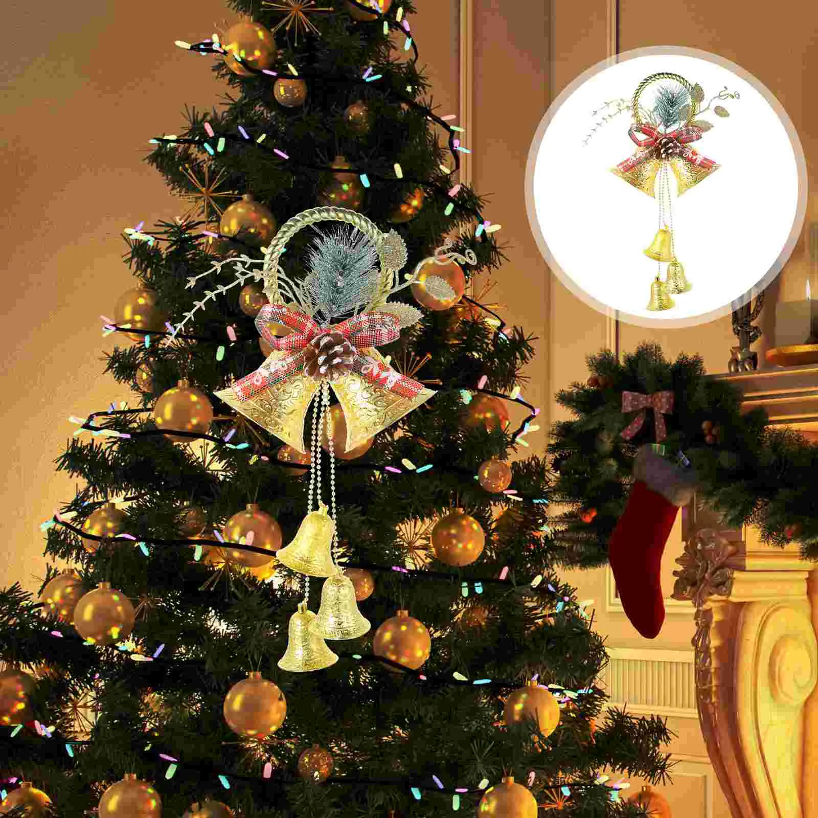 

Christmas Bells Door Hanger Jingle Bell Door Knob Hanging Ornaments Rustic Wind Chimes Bells Rustic Craft Bells Holiday