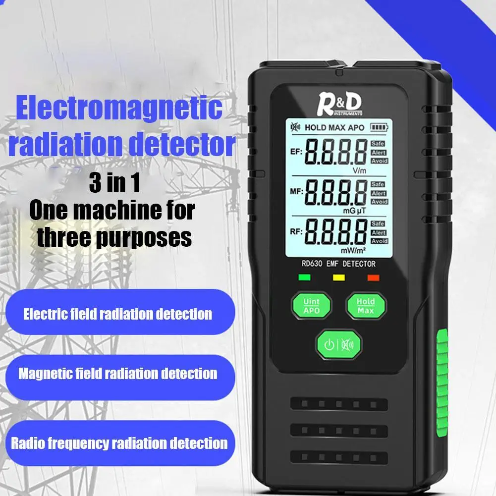 

R&D RD630 Electromagnetic Field Radiation Tester EMF Meter Multifunctional Handheld Portable Radio Frequency Warn Meter